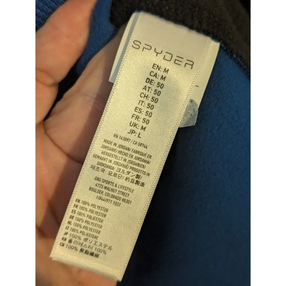 Spyder Sweater Mens Medium Bandit Half‎ Zip Fleece Jacket Mock Neck Blue - Picture 9 of 16